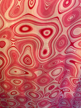 Load image into Gallery viewer, Wave Designs Prints Pink spandex fabric stretches to all 4 sides sold by yards