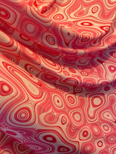 Load image into Gallery viewer, Wave Designs Prints Pink spandex fabric stretches to all 4 sides sold by yards