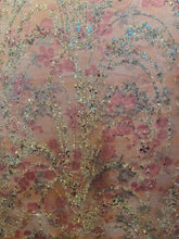 Load image into Gallery viewer, Gletter Metallic Designs On Mesh flowers Lace Non Stretch Fabric With Sequins By Yard rosa gold