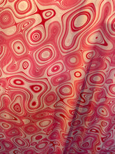 Load image into Gallery viewer, Wave Designs Prints Pink spandex fabric stretches to all 4 sides sold by yards