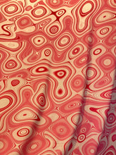 Load image into Gallery viewer, Wave Designs Prints Pink spandex fabric stretches to all 4 sides sold by yards