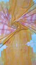 Load image into Gallery viewer, Tie Die foll flower design stretches to all 4 sides sold by the yard
