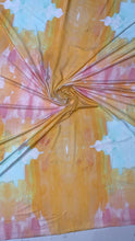 Load image into Gallery viewer, Tie Die foll flower design stretches to all 4 sides sold by the yard
