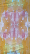 Load image into Gallery viewer, Tie Die foll flower design stretches to all 4 sides sold by the yard