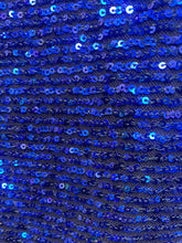 Load image into Gallery viewer, mini R royal  sequin with nevy mesh stretches to 2 sides sold by the yard
