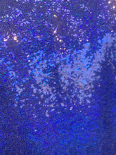 Load image into Gallery viewer, Mini R blue  multicolor Sequins On 4 Way R blue Stretch Espandex Fabric sold by the yard
