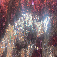 Load image into Gallery viewer, Eggplant /silver Reversible Stretch Sequins On 2 Way Stretch Spandex Sequins Fabric By Yard
