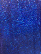 Load image into Gallery viewer, mini R royal  sequin with nevy mesh stretches to 2 sides sold by the yard
