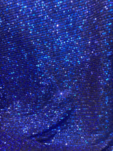 Load image into Gallery viewer, mini R royal  sequin with nevy mesh stretches to 2 sides sold by the yard
