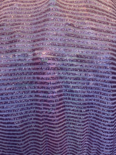 Load image into Gallery viewer, Striped sequin fabric with Mesh stretches for all 4 sides in rosa pink sold by the yard
