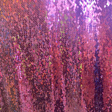 Load image into Gallery viewer, Eggplant /silver Reversible Stretch Sequins On 2 Way Stretch Spandex Sequins Fabric By Yard
