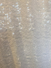 Load image into Gallery viewer, Mini white Sequins On 4 Way white Stretch Espandex Fabric sold by the yard
