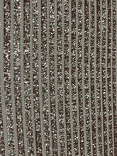 Load image into Gallery viewer, Gold/ rosa Stripe Desings Stretch Sequins 4 Way On Nude Mesh Sequins Fabric By Yard
