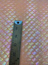 Load image into Gallery viewer, Mermaid Fish Scales Spandex Fabric Peach Iridescent Sold By Yard
