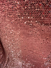 Load image into Gallery viewer, Blush elegant velvet sequin fabric stretches for all 4 sides sold by the yard
