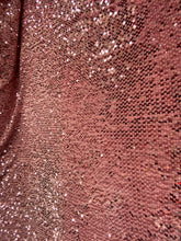 Load image into Gallery viewer, Blush elegant velvet sequin fabric stretches for all 4 sides sold by the yard
