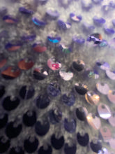 Load image into Gallery viewer, Lavender Oval Stretch Sequins On 4 Way Stretch Velvet Sequins Fabric By Yard
