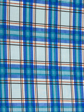 Load image into Gallery viewer, Plaid Designs Stretch Fabric On 4 Way Stretch Spandex Fabric By Yard Blue
