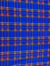 Load image into Gallery viewer, Plaid R blue/red  Designs Stretch Fabric On 4 Way Stretch Spandex Fabric By Yard Blue/Red
