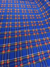 Load image into Gallery viewer, Plaid R blue/red  Designs Stretch Fabric On 4 Way Stretch Spandex Fabric By Yard Blue/Red
