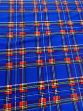 Load image into Gallery viewer, Plaid R blue/red  Designs Stretch Fabric On 4 Way Stretch Spandex Fabric By Yard Blue/Red
