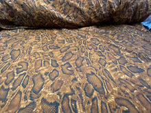 Load image into Gallery viewer, Techno Spandex bronw / tan  Fabric Snake Designs By The Yard.
