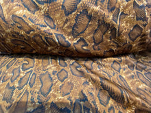 Load image into Gallery viewer, Techno Spandex bronw / tan  Fabric Snake Designs By The Yard.
