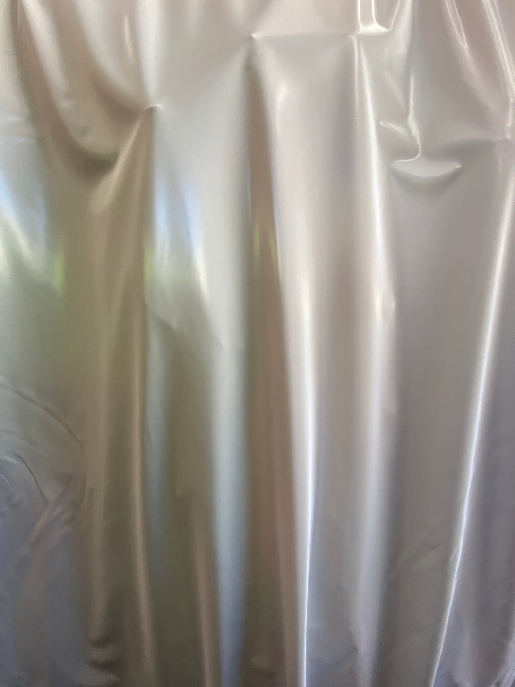 White Shiny Mirror Nylon Spandex Fabric Iridescent Sold By Yard