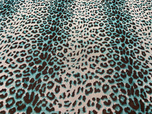 Load image into Gallery viewer, Animal Prints on Mesh Fabric Fabric By Yard Aqua/Black
