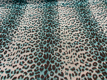 Load image into Gallery viewer, Animal Prints on Mesh Fabric Fabric By Yard Aqua/Black
