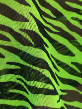 Load image into Gallery viewer, Animal Designs Prints on Mesh Fabric Fabric By Yard Multi Color Neon Black
