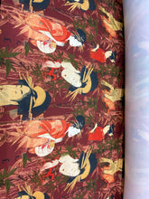 Load image into Gallery viewer, Japanese Designs Stretch Fabric On 4 Way Stretch Spandex Fabric By Yard Bronze/Gold
